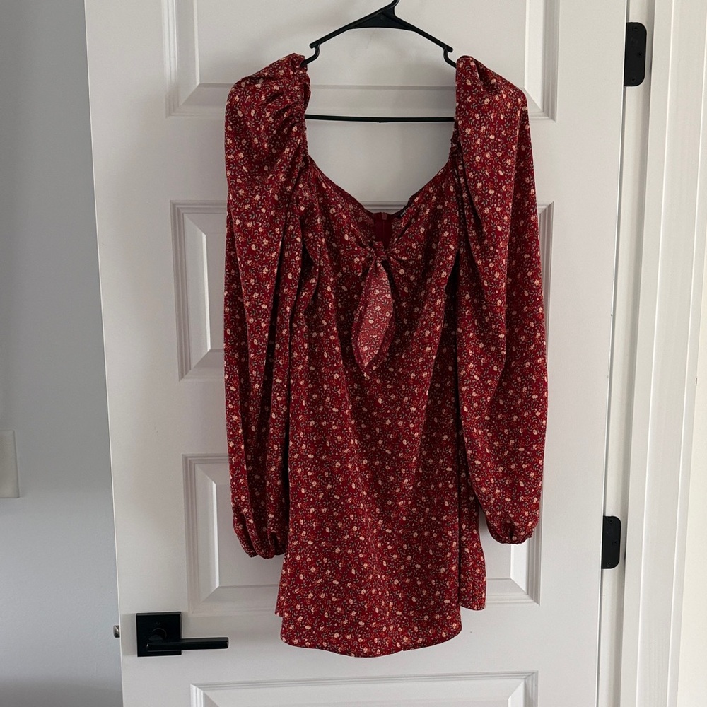 SHEIN Red Floral boho dress